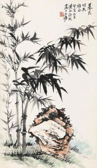 李善静 癸亥（1983）年作 秀山丛竹 立轴
