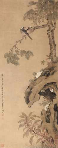 阙岚 花鸟立轴