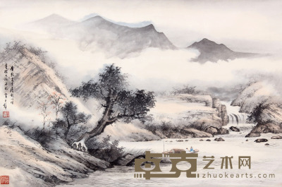 黄君璧 山水镜片 44×66