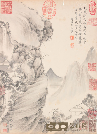 王翚 山水镜片 31×25