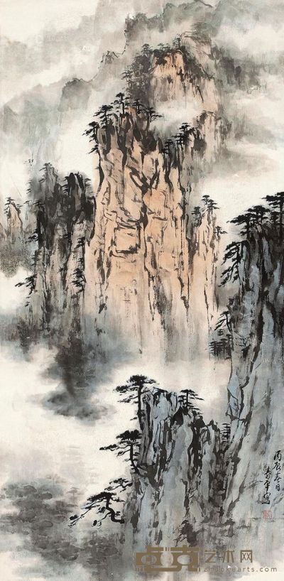 董寿平 山水 镜心 131×66cm