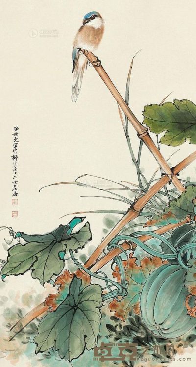 田世光 花鸟 立轴 109×57cm