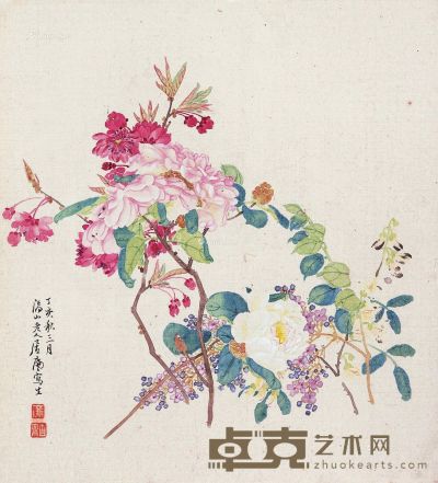 居廉 花卉 30.5×33.5cm