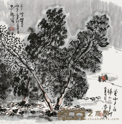 王忠雁 冬岭暮雪 68×68cm