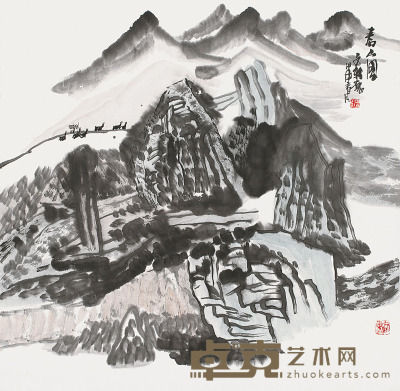 张文新 春山图 68×68cm