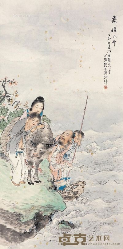 沈心海 乘槎入斗 110×55cm