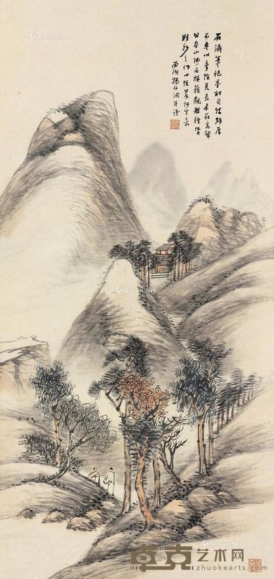 杨伯润 仿石涛山水 109×51cm