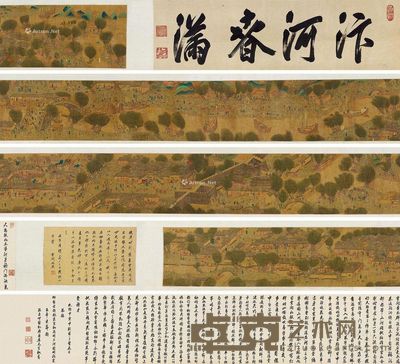 仇英 临宋人清明上海图 29×590cm