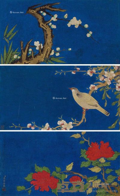 蒋溥 花鸟三挖 19×35cm×3