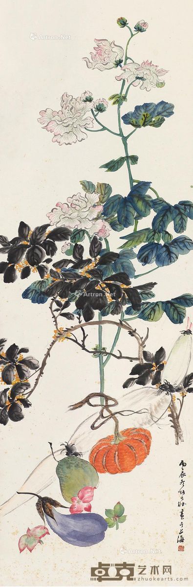 张大壮 丰收图 126×39cm