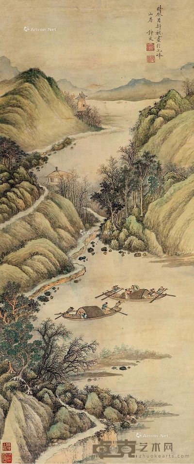 许友 晴峦溪渡 130×54cm