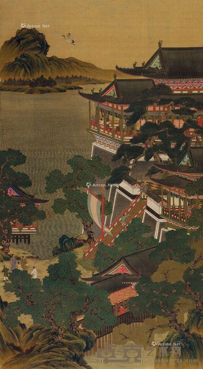 佚名 亭台楼阁 130×71cm