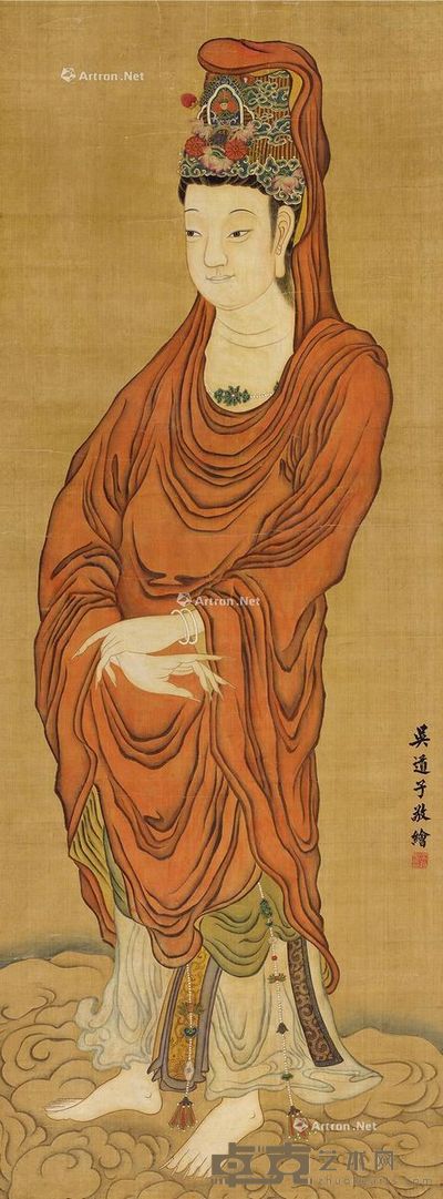 吴道子 观音 167×60cm