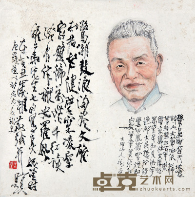 朱成淦 罗丹画像 34×34cm