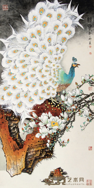 郑大干 竞春 130×66cm