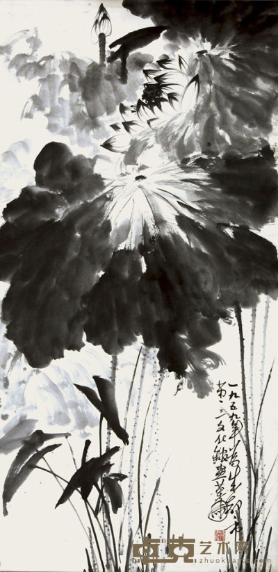 陈子庄 荷花 134×66.5cm