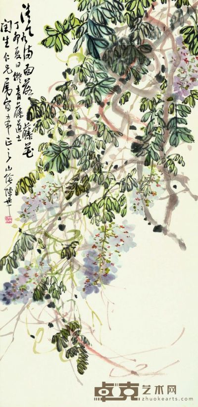 陈半丁 花卉 70×47cm 约3平尺