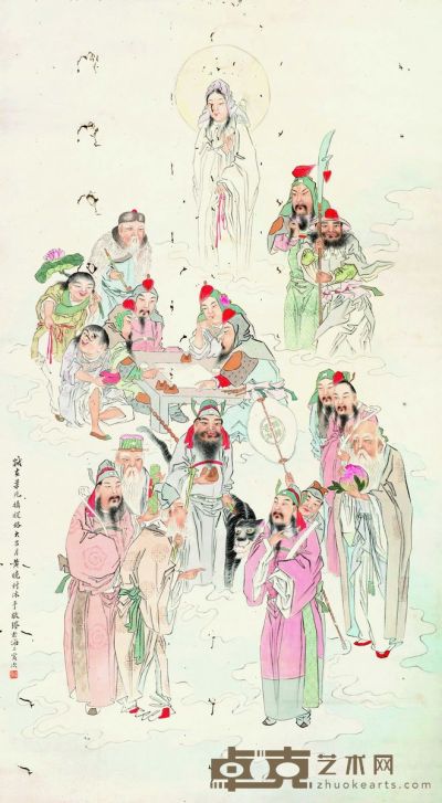 黄晓村 神仙图 147×80cm 约11平尺