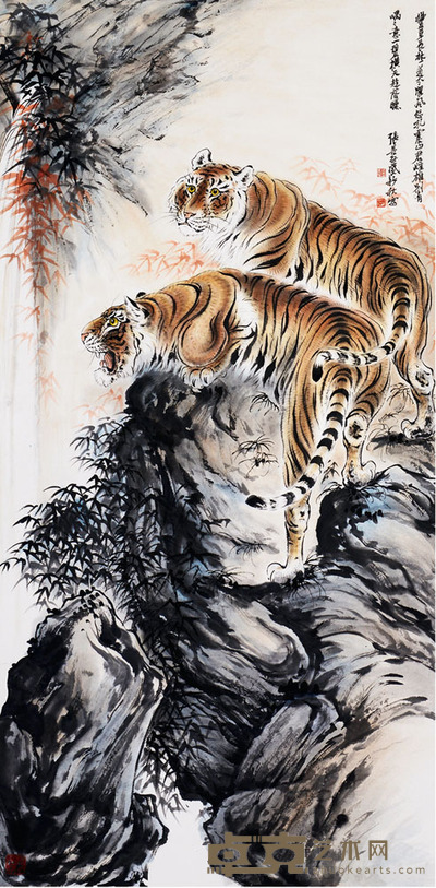 上山虎 张善孖 132×65约7.7平尺