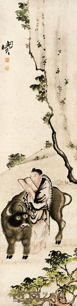 牧牛图 闵贞 145×38约4.9平尺