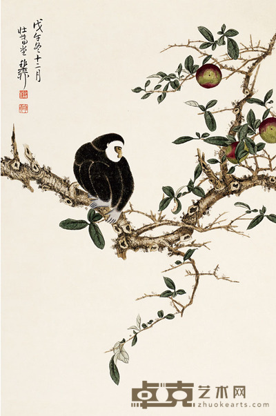 金猴献寿 谢稚柳 90×60约4.8平尺