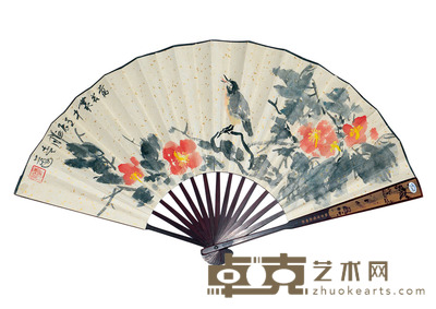 花鸟 王老莲 成扇