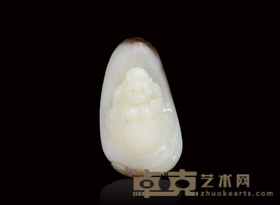 和田白玉籽料弥勒挂件 6.5×3.1