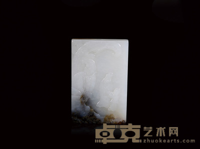 和田玉籽料夜雨芭蕉大挂牌 7.5×5.0