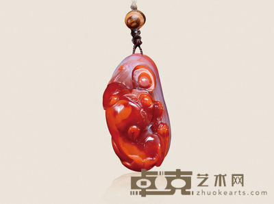 南红瑞兽送财挂件 4.5×3