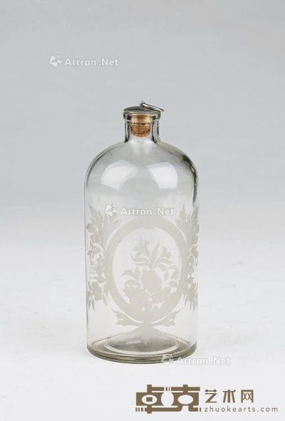 19世纪 玻璃镂空瓶 高22cm