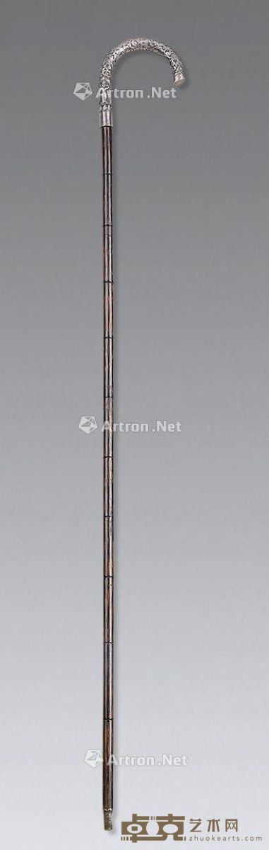 棕竹银制手杖 长90cm