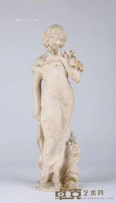 20世纪 少妇大理石雕像 高61cm