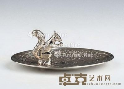 20世纪初 银制首饰盘 高7cm