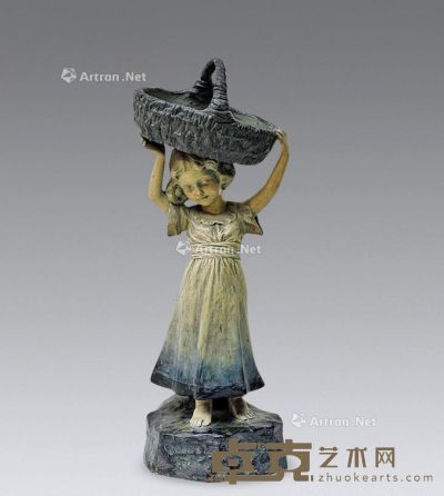 19世纪 陶瓷小女孩 高48cm