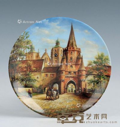 20世纪晚期 陶瓷彩绘装饰盘 直径20cm