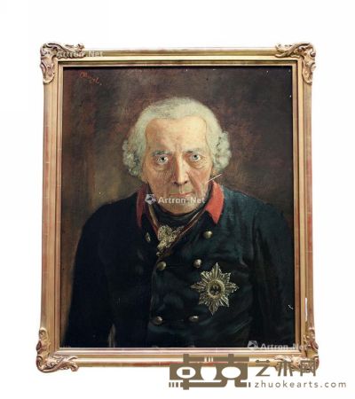 1941年代 《普鲁士腓特烈国王肖像画》油画 长61×宽72cm