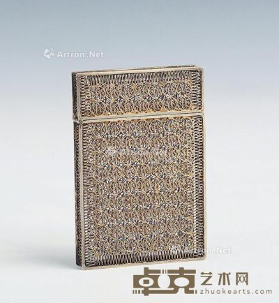 银鎏金掐丝名片盒 长9×宽6cm
