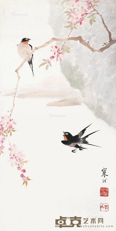 江寒汀 花鸟 66×33cm