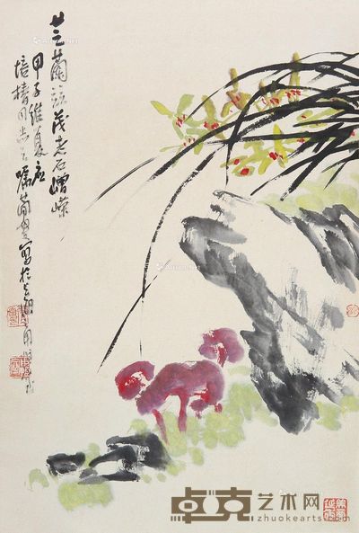 曹简楼 花鸟 66×44cm