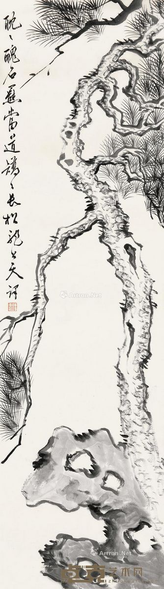 陈铎 松石图 97×27cm
