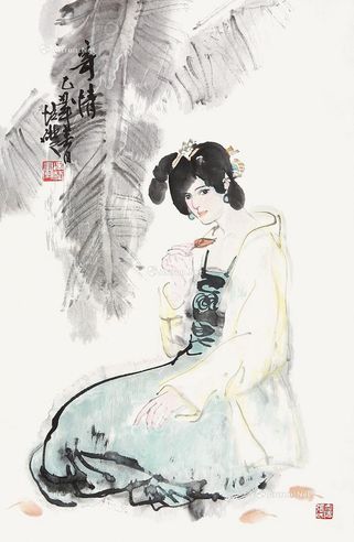 张培础 仕女