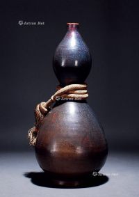清代 褐釉葫芦瓶