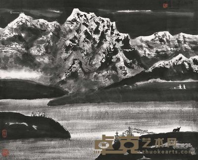 李小可 山湖图 67×84cm