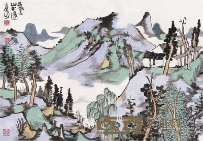 林容生 云在山那边 82×68cm