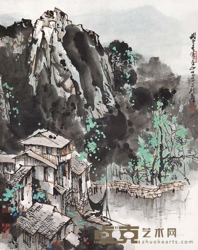 刘懋善 青绿山水 59×47cm