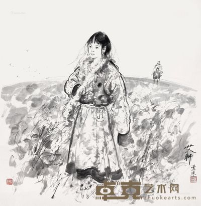 艾轩 藏族女孩 68×68cm