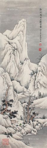 孙天牧 溪山积雪图