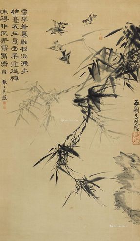 高凤翰 竹雀图