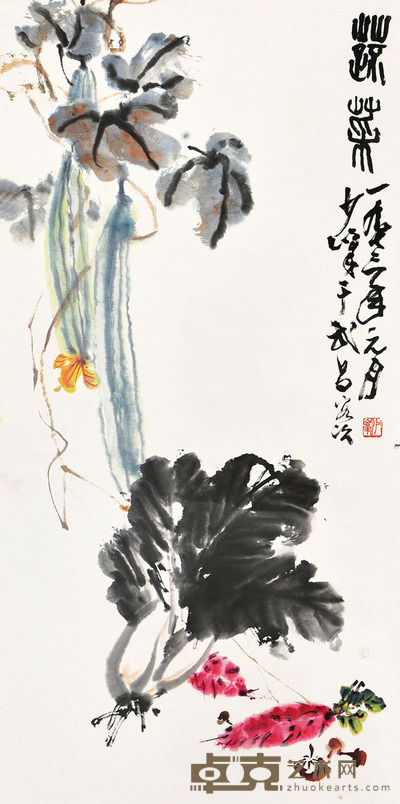 邓少峰  蔬果图 99×49.5cm 约4.41平尺