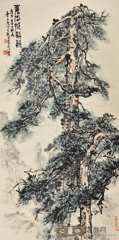 曹立庵  苍松图 132×65.5cm 约7.78平尺